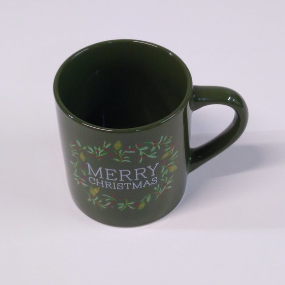 Threshold Merry Christmas Stoneware Coffee Tea Mug Green 16 Oz NWT - Picture 1 of 5
